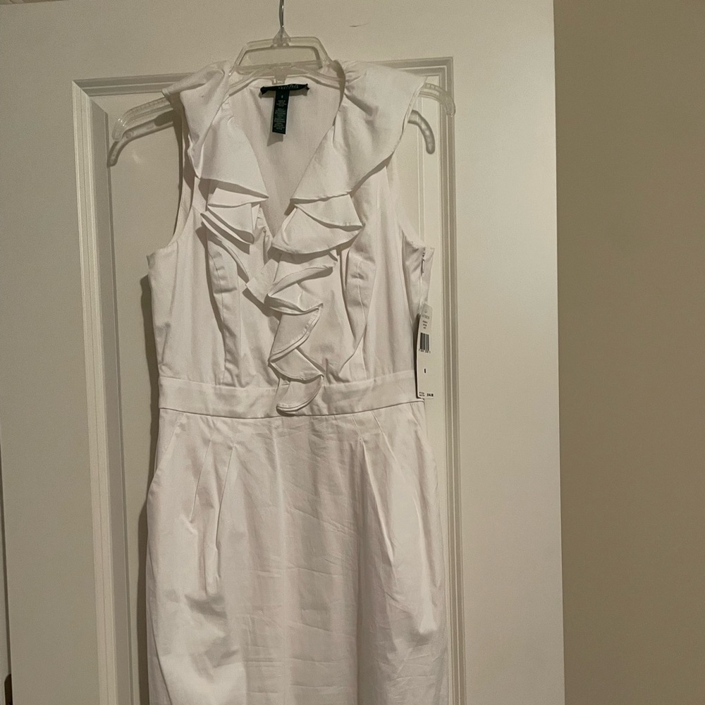 Ralph Lauren white ruffle dress